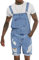 Oanviso Salopette Corta in Denim da Uomo Tinta Unita/Foro Strappato Jumpsuit con Cinturino Regolabile Multi-Tasche Casual Jeans Comodo Salopette Classico Vintage Abiti da Lavoro C Blu Chiaro XXL