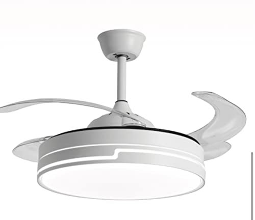 BEL AIR HOME - Ventilador de Techo Robin - Motor DC Silencioso - Luz LED 36W 3 Temperaturas - Aspas Desplegables - Mando a Distancia - Ventilador de Techo con Luz, Blanco, Metal