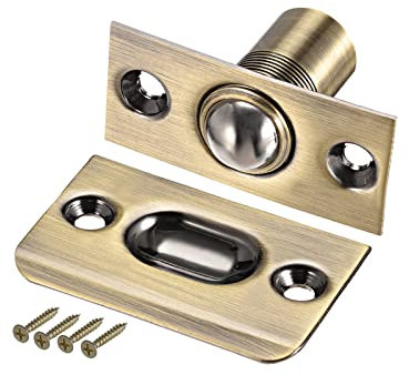 METALLIXITY Einstellbar Tür Kugel Verriegelung (54mm Länge) Messing Kugelfänge mit Schließblech - für Haus Küche Schaltschrank Schranktür Bronze