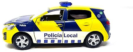 PLAYJOCS GT-8171 Coche POLICÍA Local Coche metálico Juguete para niños y coleccionistas.