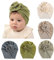 Maeau 5er Pack Turban-Hüte für Baby Mädchen & Jungen, 0-6 & 6-12 Monate, Turban-Mütze mit Schleifen, Neugeborene, Beige, Grün, Rosa, Unisex, Printemps, Automne, Stretch, Khaki