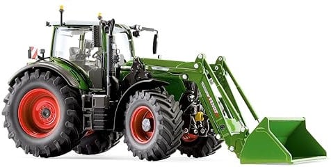 WIKING 077869 Fendt 724 Vario Modelltraktor mit Frontlader Cargo 6.100, 1:32, Metall/Kunststoff, Ab 14 Jahre, Viele Funktionen, Wechselbare Räder, Frontladerwechselsystem, Inkl. Frontgewicht