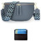 RQJZ Groß Bauchtasche Damen umhängetasche Damen mittelgroß Echtleder Crossbody Bag Damen stylisch gürteltasche Damen mit 5cm breiter Gurt Graublau