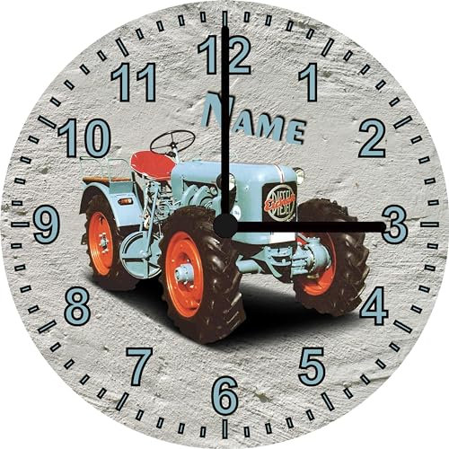 Print Equipment (10.40) Wanduhr Glasuhr 29 cm Motiv Traktor Eicher Schlepper Trecker- gern auch mit Namen