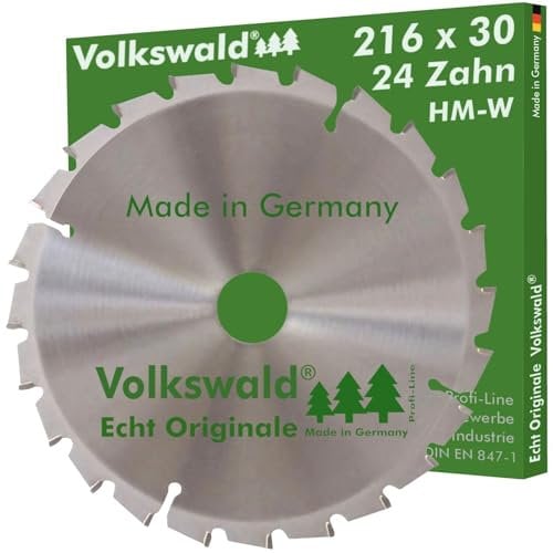 Volkswald ® HM-Sägeblatt W 216 x 30 mm Z = 24 Laminat Kunststoffe Acrylglas Massivholz Spanplatten Spanplatten beschichtet Holzplatten Tischkreissäge, Handkreissäge, Kapp- & Gehrungssäge