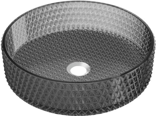 Mexen 24013970, Aufsatzwaschbecken aus Glas Aura, Black