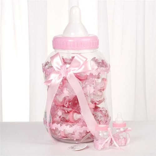 Adorabile bottiglia di caramelle stile alimentatore, ideale per battesimo neonato, ragazzo ragazza (35 x 18 rosa)