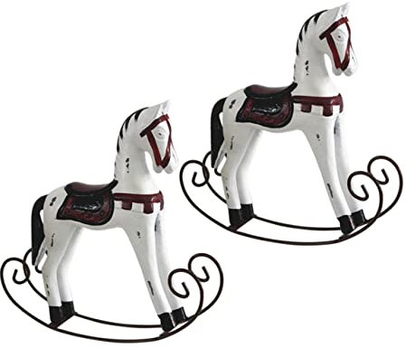 HEMOTON Holzpferd Spielzeug Handgefertigtes Holzhandwerk Dekoratives Wohnornament Vintage Look Sicheres Material