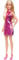 Barbie Fashionistas Poupée avec cheveux blonds, portant une mini-robe rose métallique avec cœur ajouré, un bracelet blanc et des talons, HYT88