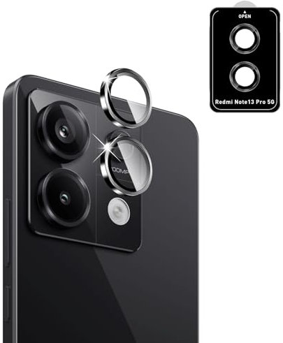 QULLOO para Xiaomi Redmi Note 13 Pro 5G Protector de Lente de Cámara, Cristal Vidrio Templado 9H Individuo Metal Cámara Trasera Protector Camara, 1 Juego (Negro Espacial)