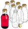 KADAX Botellas de cristal vacías de 0,33 l con tapón de rosca, juego de 8/16/24 unidades, botellas pequeñas para llenar leche, zumo y batidos (8 unidades)
