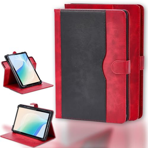 Coque Compatible pour Acer Iconia Tab P11 11-Pouces Tablette Coque Etui Case Rotation à 360 degrés Angles de Vue Multiples Socle en Cuir PU Folio Cover Rouge