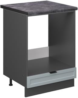 Vicco Oven housing cabinet Fame-Line, Light blue-grey, 60 cm, WT Anthracite