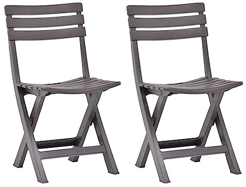 Xichuzi Klappbare Gartenstühle 2 STK Hochlehner, Campingstühle, Lehnstühle, Wetterfest Stuhl, Garden Chair, Kunststoff Mokka