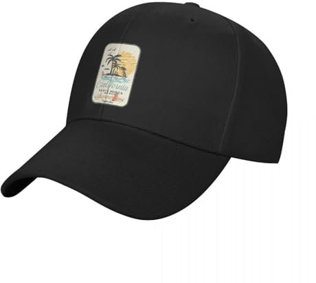 OUINCIIC Vintage Santa Monica California Baseball Cap Sommermütze Schutzhut Streetwear Trucker Cap Caps für Männer Frauen