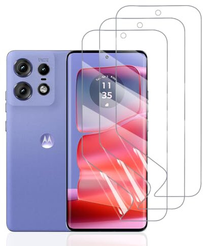 Hhfcryst Protector de Hidrogel Protector para Motorola Edge 50 Pro, 3 Piezas TPU Protectores de Pantalla HD Transparente Suave (Vidrio no templado)