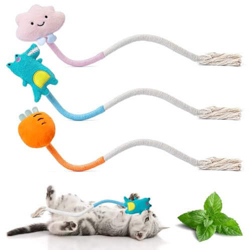 Kito Lee Cat Interactive Toys Catnip Toys Sisal Rope Cat Toy Chew Teeth Cleaning(3PCS)