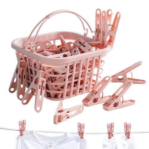Clips para tendedero, pinzas pequeñas para ropa, pinzas de agarre fuerte para ropa sucia, 30 piezas pequeñas para tendedero, resistentes al viento, pinzas portátiles con ganchos fuertes para