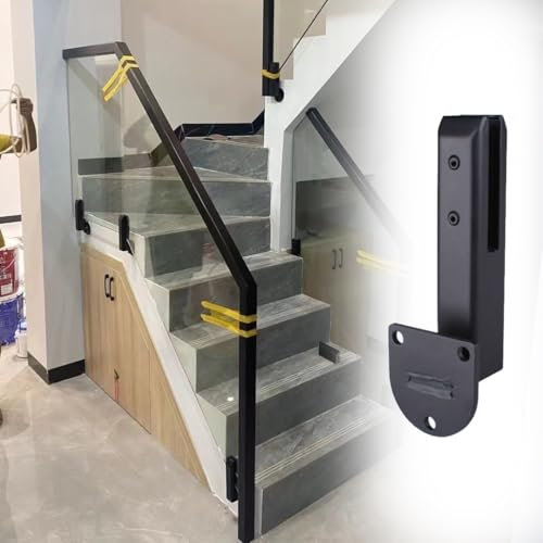 WLCGYD Glasgeländer Schwarze Seitlich Montierte Glasgeländerklemmen Für Treppen, Edelstahl-Glasgeländerzapfen/Schwimmbadglasklemme, Für Balkon-Poolzaun(6pc)
