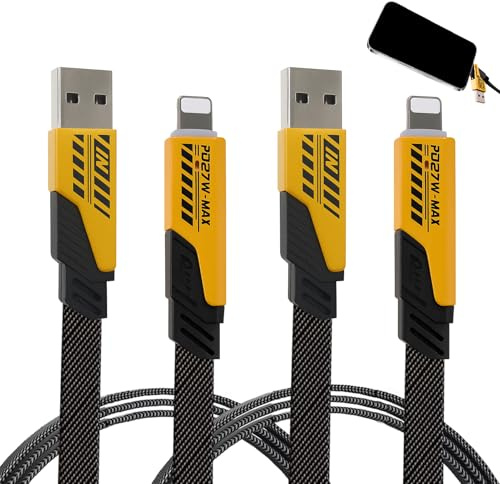 Mlifleue 2 PCS 65W 4 in 1 Charger Cable, Long Multi Charger Cable 4 in 1 Fast Charge to Light-ting and USB-C for Phone/Pad/More, Data Transfer, Braided 6.65FT Cables