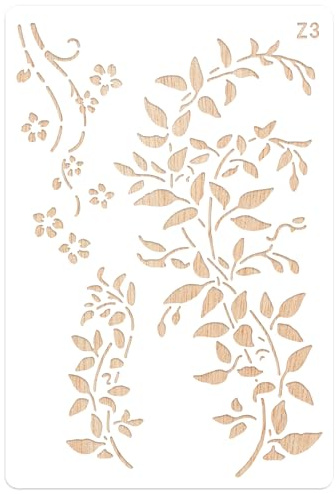 Large Vine Stencils for Painting on Wood Wall, Tree Vine Leaf Stencil, Reusable Ivy Stencil Drawing Template, Layering Leaf Leaves Stencils for Furniture, Canvas, Wood, Home Decor, DIY Crafts