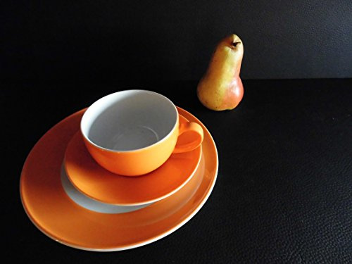Dibbern SONDERAKTION - Originalware Solid Color - Kaffeetasse m.U. 0,25 + Teller 21 cm - orange - NEU