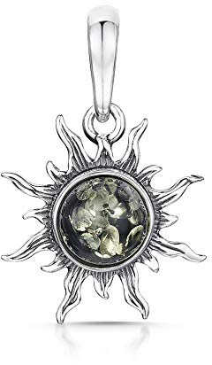 Amberta - 925 Sterling-Silber Sterling-Silber 925 Rundschliff grün Ambre