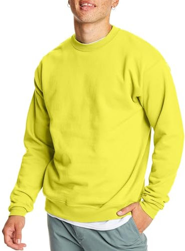 Hanes Sudadera Ecosmart, Verde de Seguridad, L para Hombre