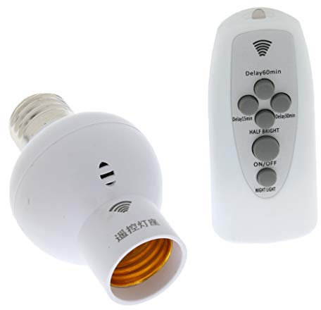 E27 à E27 Douille d'Ampoule Fil Adaptateur avec Télécommande en Plastique Base de Lampe