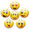 Magnete für Glasmagnettafel Smiley Happy Face extra stark 6er Deko Geschenk Set lustig für Frauen Männer Kinder groß 50mm rund Gelb