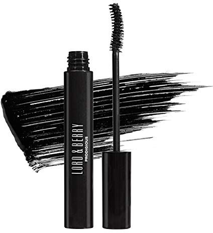 Lord & Berry Prodigious Lash Mascara Black for Volume and Length, False Long Curl Eye Makeup Enriched with Olive Oil & Diamond Powder, Vegan, Paraben Free, Cruelty Free, Black