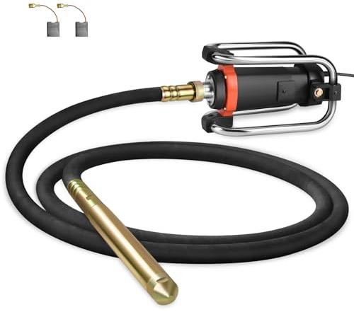 Seeutek Concrete Vibrating Tool - 1500W 16000 RPM Portable Pencil Cement Vibrator to Remove Air Bubbles and Level Concrete with 4.5m (14-3/4ft) Long Shaft Rod, Easy to Use