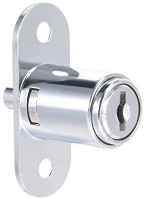 sourcing map Drawer Desk Wardrobe Cabinet Push Plunger Lock, 3/4 Cylinder Diameter 7/8 Cylinder Length, Zinc Alloy Chrome Finish, Keyed Alike