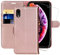 MONASAY Handyhülle Fit für iPhone XR 6.1 Zoll,[Schutzfolie][Kartenfach][Standfunktion][Magnet],Stoßfeste Schutzhülle,Premium Leder Flip Case Fit für Apple iPhone XR, Rosagold