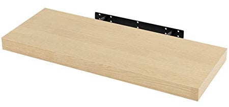 WOLTU Wandregal Wandboard Bücherregal Regale für Deko Wandablagen aus MDF Holz,Hängeregal Gelb Eiche, 60x23x3.8 cm RG9319kei