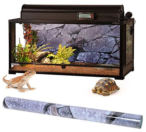 Effect Rock Stone Poster Self-adhesive Reptile Terrarium Aquarium Backdrop Fish Tank Wall Sticker Aquarium Background Underwater Poster PVC Decor Wall Paper(122 x 46cm)