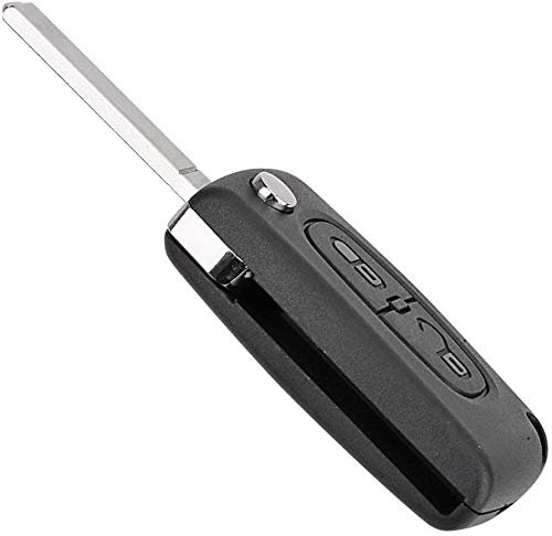 SALPIE Guscio scocca chiave auto di ricambio compatibile con Citroën: C2 dal 2006-2010 C3 2006 Berlingo 2008 Peugeot: 407 dal 2004-2008 (2 TASTI VANO BATTERIA, GUSCIO)
