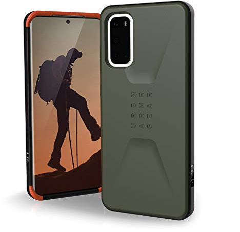 Urban Armor Gear Civilian Hülle Samsung Galaxy S20 (6,2) Schutzhülle (Wireless Charging kompatibles Cover, Sturzfeste Handyhülle, Ultra Slim Bumper) - olive