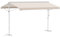 Outsunny Store Double Pente 4 x 3 m Manuel rétractable Inclinaison réglable métal époxy Blanc Polyester imperméabilisé Anti-UV Beige