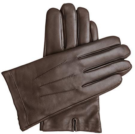 Downholme Vegane Lederhandschuhe für Herren (Braun, M)