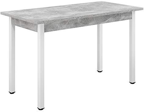 [en.casa] Esstisch Den HAAG 120x60 cm 4 Personen Küchentisch Esszimmertisch MDF Stahl Betonoptik/Weiß