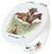 Fun Novelty Toilet Seat Soft Close,Top & Bottom Fixing, Printed On 3 Surfaces With Bryn Parry Equestrian Art. Fox & Hound,Horse Riding Themed New Home Gift Idea for Horse and Country Lifestyle Lovers.