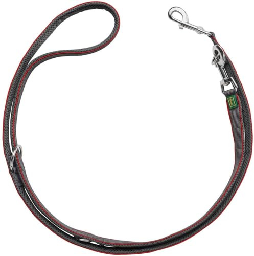 HUNTER Verstellbare Führleine Divo 15/200, rot/grau