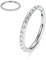 hengkaixuan 20G Conch Creolen Septum Ring Chirurgenstahl Scharnier Segment Clicker Ring Nasenringe Einzigartiges X Design Conch Daith Helix Rook Tragus Knorpel Ohrringe Piercing Schmuck 8mm Silber