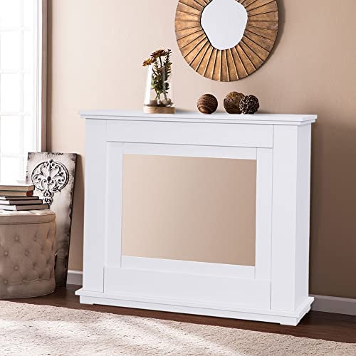 FIDOOVIVIA White Mantel Surround Fire Surround Fireplace Surround MDF Wooden Frame Decorative Fireplace for 30 Inch Recessed Electric Fireplace, 100 x 82.5 x 27.9cm