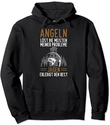 Jäger Angler Jagd Angel Spruch Pullover Hoodie