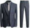 Allthemen Costume Homme Costume à Carreaux 3 pièces Coupe Slim Costumes Veste Costume Pantalon Gilet pour Les Affaires de Mariage #3302 Gris XXL