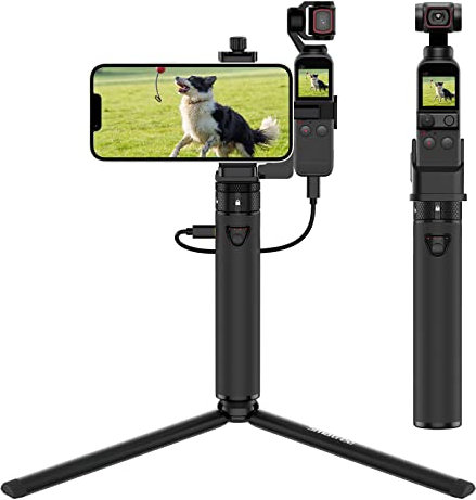 Smatree 2022 Powerbank mit Dreibeintativ Kompatibel mit DJI Osmo Pocket 2/ DJI Osmo Pocket 1, 5000mAh Tragbares Ladestation mit OSMO Pocket Extension Halterung für Handys, Portable Power Stick