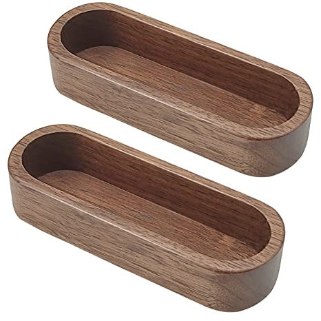 Visitenkartenhalter aus Holz für Schreibtisch Visitenkartenständer für Büro Business Geschenk(Oval - 2 PACK)