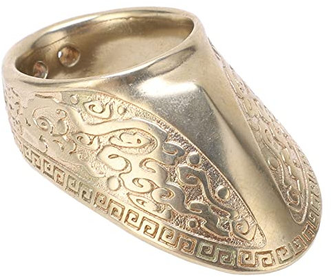 Dilwe Bogenschießen Daumenschutz, Messing Schießen Fingerschutz verschleißfest Bogenschießen Daumenring mit Befestigungsseil (Modell 22) Schießen und Bogenschießen SuppliesShooting & Archery